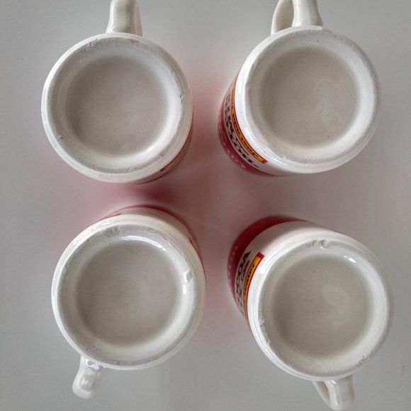 Vintage Carnation Hot Cocoa Mix Ceramic Mugs Set of 4- Hot Chocolate Cups Nestle - Picture 6 of 12